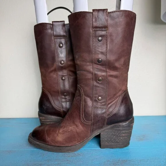 Born Borman Women's Distressed Leather Boots in Brown/Rust Size 7 - Picture 6 of 9